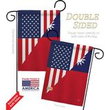 Breeze Decor American Taiwan Friendship - Impressions Decorative Support Our Troops 2-Sided 18.5 x 18.5 in. Garden Flag in Blue/Red | Wayfair