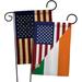 Breeze Decor American Irish Friendship Impressions Decorative 2-Sided 19 x 13 in. 2 Piece Garden Flag Set in Blue/Gray/Orange | Wayfair