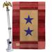Breeze Decor Two Star Service Impressions Decorative 2-Sided Polyester 40 x 28 in. Flag Set in Brown/Red | 40 H x 28 W x 4 D in | Wayfair