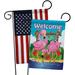 Breeze Decor Flamingos 2-Sided Polyester 19 x 13 in. Garden Flag in Blue/Brown/Pink | 18.5 H x 13 W in | Wayfair BD-BI-GP-105029-IP-BOAB-D-US09-BD