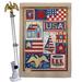 Breeze Decor USA Collage 2-Sided Polyester 4 x 3 ft. Flag Set in Blue/Brown/Red | 40 H x 28 W x 4 D in | Wayfair BD-PA-HS-111077-IP-BO-02-D-US17-AM