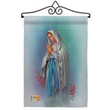 Breeze Decor Our Lady of Grace 2-Sided Polyester 13 x 19 in. Flag Set in Gray | 18.5 H x 13 W x 1 D in | Wayfair BD-FR-GS-103050-IP-BO-02-D-US15-AL