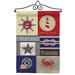 Breeze Decor Shoreline Collage Impressions Decorative 2-Sided Polyester 19 x 13 in. Flag Set in Blue/Brown/Red | 18.5 H x 13 W x 1 D in | Wayfair