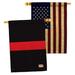 Breeze Decor 2 Piece Stripe Impressions Decorative 2-Sided Polyester 40 x 28 in. House Flag Set in Black | 40 H x 28 W in | Wayfair