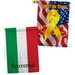 Breeze Decor Italy Benvenuti - Impressions Decorative Support Our Troops 2-Sided 40 x 40 in. House Flag in Gray/Red | 40 H x 28 W in | Wayfair