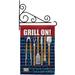 Breeze Decor Grill on 2-Sided Polyester 19 x 13 in. Flag Set in Blue/Brown/Red | 18.5 H x 13 W x 1 D in | Wayfair