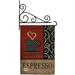 Breeze Decor Espresso Impressions Decorative Garden 2-Sided Polyester 19 x 13 in. Flag Set in Black/Brown/Red | 18.5 H x 13 W x 1 D in | Wayfair