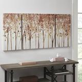 Red Barrel Studio® Autumn Forest Triptych 3-piece Textured Canvas Wall Art Set Canvas in Green/Red | 27 H x 27 W x 1.5 D in | Wayfair