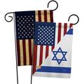 Breeze Decor American Israel Friendship GF Impressions Decorative 2-Sided 19 x 13 in. 2 Piece Garden Flag Set in Blue/Gray | Wayfair