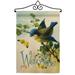 Breeze Decor Welcome Birds 2-Sided Polyester 18 x 13 in. Flag Set in Brown/Green | 18.5 H x 13 W in | Wayfair BD-BI-GS-105038-IP-BO-02-D-US12-AM