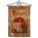 Breeze Decor Apple Basket Impressions Decorative 2-Sided Polyester 19" x 13" Flag Set in Brown | 18.5 H x 13 W x 1 D in | Wayfair