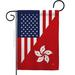 Breeze Decor American Hong Kong Friendship - Impressions Decorative 2-Sided 18.5 x 18.5 in. Garden Flag in Blue/Gray/Red | 18.5 H x 13 W in | Wayfair