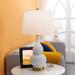 Willa Arlo™ Interiors Conyers 26.5" Table Lamp Set w/ USB Ceramic/Linen/Metal in Gray/White | 26.75 H x 14 W x 14 D in | Wayfair