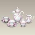 Rosdorf Park Wilclay Porcelain China Tea Set for 2 People Porcelain China/Ceramic in Pink | 8.5 H x 6.5 W x 4 D in | Wayfair