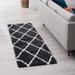 Gray 26.38 x 1.77 in Area Rug - Mercury Row® Babich Geometric Machine Made Shag Area Rug in Dark | 26.38 W x 1.77 D in | Wayfair