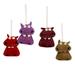 The Holiday Aisle® Assorted Wool Felt Cat Holiday Shaped Ornament Set of 4 Fabric in Brown/Indigo/Red | 3 W x 3.9 D in | Wayfair 256941