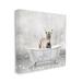 World Menagerie 'Baby Zebra Bath Time Cute Animal' by - Graphic Art Print Canvas in Gray | 24 H x 24 W x 1.5 D in | Wayfair