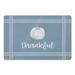 Blue 1 x 18 W in Kitchen Mat - The Holiday Aisle® Fredericton Thankful Pumpkin Kitchen Mat Synthetics | 1 H x 18 W in | Wayfair