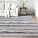 Blue/Gray 96 x 0.79 in Area Rug - Sand & Stable™ Southport Stripe Gray/Blue Area Rug, Polypropylene | 96 W x 0.79 D in | Wayfair