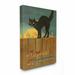 The Holiday Aisle® 'A Merry Halloween Black Cat Fence Seasonal Holiday Design' by Daphne Polselli - Graphic Art Print Canvas in Brown | Wayfair