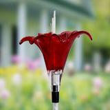 Exhart Solar Plastic Lily Garden Stake, 4 by 35 Inches Resin/Plastic in Red | 35 H x 4 W x 4.7 D in | Wayfair 18848-RS