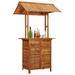 Bay Isle Home™ Seeley Patio Bar Table w/ Rooftop 44.5"x41.7"x85.4" Solid Wood Acacia Wood in Brown/White | 85.4 H x 48 W x 41.7 D in | Wayfair