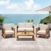 Bayou Breeze 4 Piece Rattan Sofa Seating Group w/ Cushions Wood/Natural Hardwoods in Brown | Outdoor Furniture | Wayfair