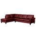 Red Sectional - Latitude Run® Honcut 121" Wide Genuine Leather Sofa & Chaise Genuine Leather | 36 H x 121 W x 37 D in | Wayfair