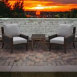 Union Rustic Hueitt Courtyard Casual Teak Sunbrella Seating Group w/ Cushions Wood/Natural Hardwoods/Teak in Brown/Gray/White | Outdoor Furniture | Wayfair