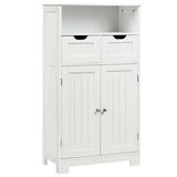 Dovecove 24" W x 43" H x 12" D Free-Standing Bathroom Cabinet Manufactured Wood in Brown/White | 43 H x 24 W x 12 D in | Wayfair
