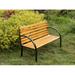 Red Barrel Studio® Kambrya Durable Steel & Solid Wood Park Outdoor Bench in Black | 32.5 H x 48 W x 23.5 D in | Wayfair