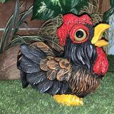 HomeStyles Country Critters Rooster "Lucky" Whimsical Garden Statue Resin/Plastic in Black/Brown | 10.5 H x 8.5 W x 8.5 D in | Wayfair 76514