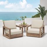 Joss & Main Donnie Patio Chair w/ Cushions Wood in Brown/Gray/White | 27.5 H x 30.25 W x 32.5 D in | Wayfair 75DF096938584BD1870DB9EFF9E9BF37