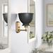 Beachcrest Home™ Arev 1 - Light Dimmable Armed Sconce Metal in Black | 12 H x 8.25 W x 8.25 D in | Wayfair 57BF8E34B82148939D9A8ED7A239B9CF