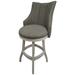 August Grove® Dragon Swivel Counter & Bar Stool Wood/Upholstered in Brown/Gray/White | 48 H x 22 W x 20 D in | Wayfair