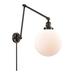 Greyleigh™ Maxwell 1 - Light Dimmable Swing Arm Plastic/Metal in White/Brown | 32 H x 10 W x 34 D in | Wayfair 4231DB451A5C457FAFB80DDA5F87DF28