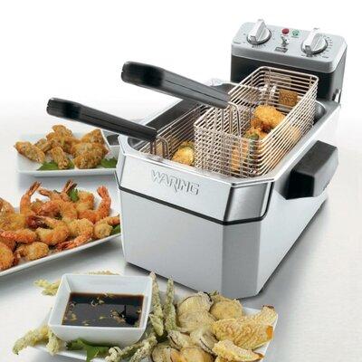 Waring Commercial Electric Fryer 5 Liter 3 Basket w/ Timer Stainless Steel in Gray | 12 H x 13 W x 22.75 D in | Wayfair WDF1000