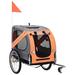 Tucker Murphy Pet™ Dog Bike Trailer Foldable Dog Bicycle Carrier Dog Buggy Cart for Bike, Steel in Orange/Gray | 35.4 H x 53.9 W x 28.7 D in | Wayfair