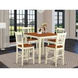 Red Barrel Studio® Counter Height Rubberwood Solid Wood Dining Set Wood in White | Wayfair E5BFF4F935E54B79B46A3C4D07824C0A