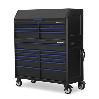 Montezuma 66.14" H x 24.61" W x 55.98" D Steel Tool Chest & Cabinet Storage Combo Steel in Black/Gray, Size 66.14 H x 24.61 W x 55.98 D in | Wayfair