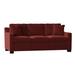 Latitude Run® Aceyon 79" Square Arm Sofa Bed w/ Reversible Cushions in Red/Brown | 35 H x 79 W x 38 D in | Wayfair 891D1B16331444579E8FC35BBAD4EF88