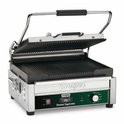 Waring Electric Grill & Panini Press Cast Iron in Gray, Size 9.6 H x 17.5 D in | Wayfair WPG250TB