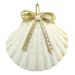 The Holiday Aisle® Bow Scallop Hanging Figurine Ornament in White/Yellow | 4 H x 4 W x 2 D in | Wayfair 865D64602A784D62A18DF0467FBB6EE1