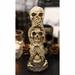 The Holiday Aisle® Phippen Triple Stacked Funny See Hear Speak No Evil Skulls Ceramic | 7.5 H x 2.75 W x 3 D in | Wayfair