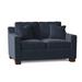 Latitude Run® Aceyon 56" Square Arm Loveseat w/ Reversible Cushions Wood/Polyester in Blue/Brown | 35 H x 56 W x 38 D in | Wayfair