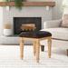 Sand & Stable™ Ocean Vanity Stool Wood/Upholstered in Brown/White | 18 H x 17 W x 14.75 D in | Wayfair 57340DDAD1934F4EA6B4280D22FCC121