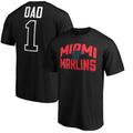 Men's Fanatics Branded Black Miami Marlins Father's Day #1 Dad T-Shirt