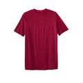 Men's Big & Tall Shrink-Less™ Lightweight Longer-Length Crewneck Pocket T-Shirt by KingSize in Red Marl (Size 6XL)