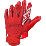 Battle Sports Triple Threat Adult Receiver Gloves Red