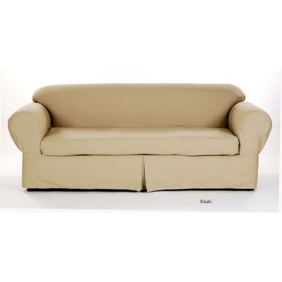 Twill 2-Pc. Slipcover by Classic Slip Covers, Inc. by Classic Slipcovers in Khaki (Size CHAIR)